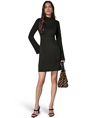Donna Karan New York Women's Bell Sleeve Mock Neck Mini Dress