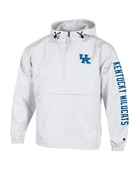 Champion Men's White Kentucky Wildcats Cloud Packable Half-Zip Hooded Jacket