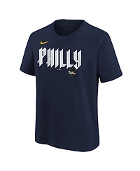 Nike Big Boys and Girls J.t. Realmuto Navy Philadelphia Phillies City Connect Name Number T-Shirt