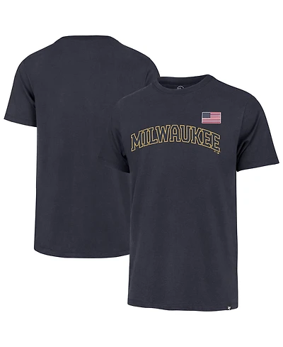 '47 Brand Men's Navy Milwaukee Brewers Heritage U.s. Flag T-Shirt