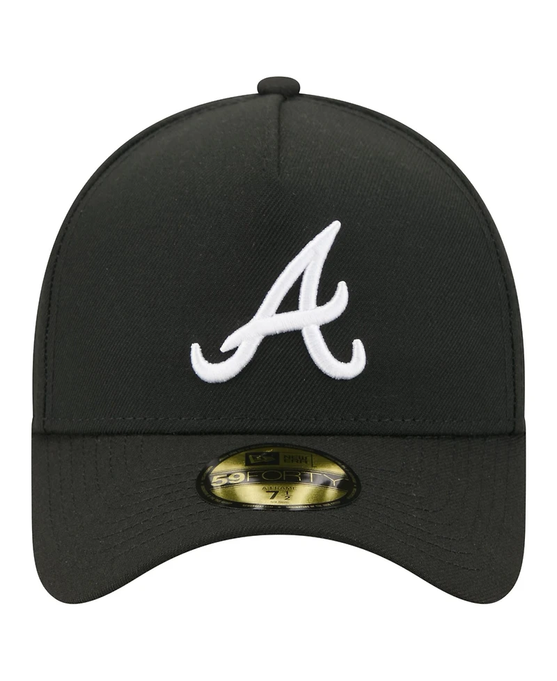 New Era Men's Black Atlanta Braves A-Frame 59FORTY Fitted Hat