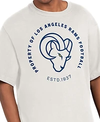 Starter Men's Cream Los Angeles Rams Eco Ringer T-Shirt