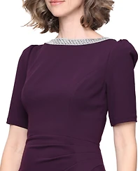 Alex Evenings Women's Embellished-Neck Ruffle Gown