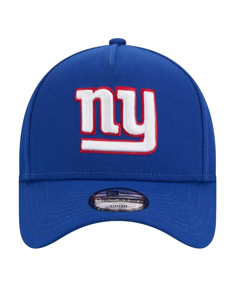 New Era Big Boys and Girls Royal New York Giants 9FORTY A-Frame Adjustable Hat
