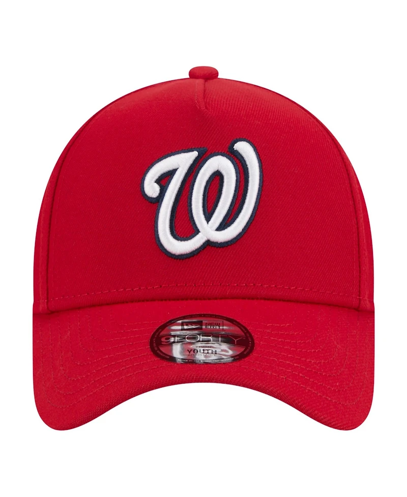 New Era Big Boys and Girls Red Washington Nationals 9FORTY A-Frame Adjustable Hat