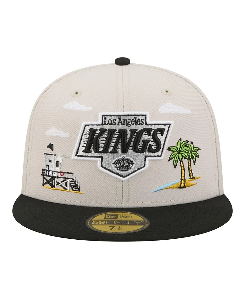 New Era Men's Tan/Black Los Angeles Kings Localized City Icon 59FIFTY Fitted Hat