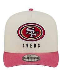 New Era Men's Cream/Scarlet San Francisco 49ers Washed A-Frame 9FIFTY Snapback Hat