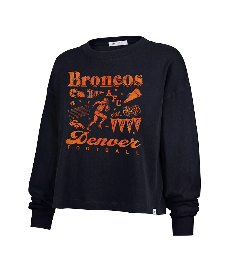 '47 Brand Women's Navy Denver Broncos Team Collage Sydney Long Sleeve T-Shirt
