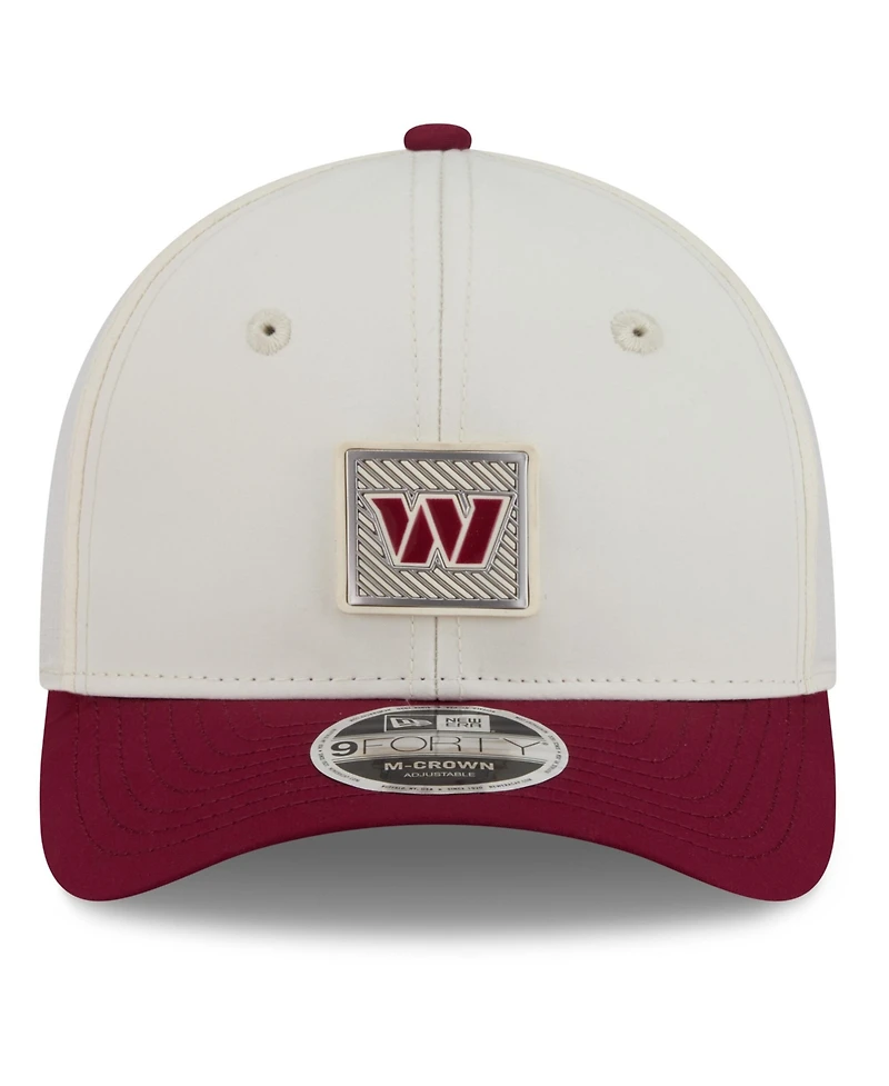 New Era Men's Cream/Burgundy Washington Commanders 2026 Nfl Training Camp 9FORTY Adjustable Hat