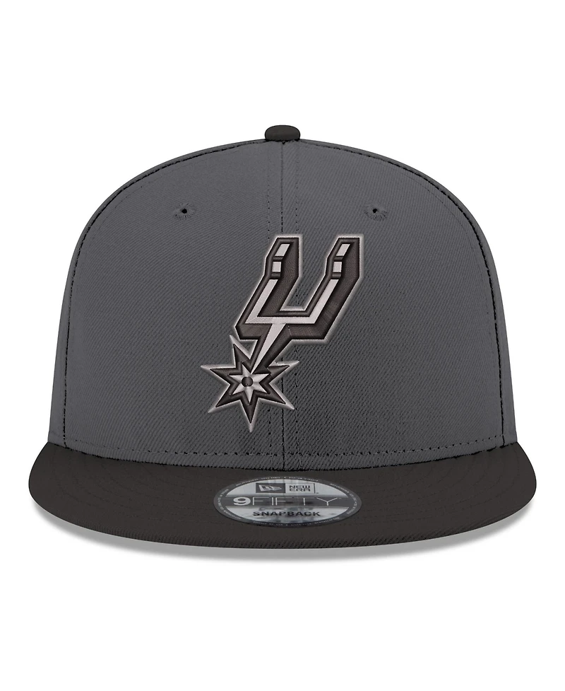 New Era Men's Gray/Black San Antonio Spurs Logo 2-Tone 9FIFTY Snapback Hat