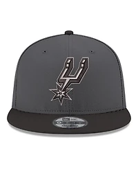New Era Men's Gray/Black San Antonio Spurs Logo 2-Tone 9FIFTY Snapback Hat