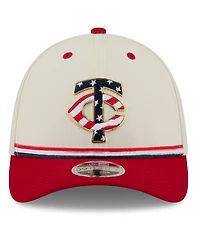New Era Men's Cream/Red Minnesota Twins Usa 250 Fourth of July 39THIRTY M-Crown Flex Hat