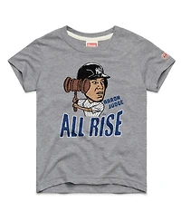Homage Big Boys and Girls Aaron Judge Gray New York Yankees Caricature Tri-Blend T-Shirt