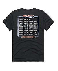 Homage Men's and Women's Charcoal Chicago Bears 2026 Nfl Schedule Queen Tri-Blend T-Shirt