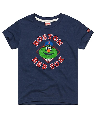 Homage Big Boys and Girls Navy Boston Red Sox Mascot Tri-Blend T-Shirt