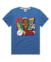 Homage Men's Jackie Robinson Royal Los Angeles Dodgers Topps 75 Remix Graphic T-Shirt