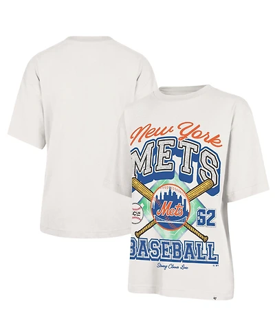 '47 Brand Women's x Stoney Clover Lane Sand New York Mets Crossover Base Foundation T-Shirt
