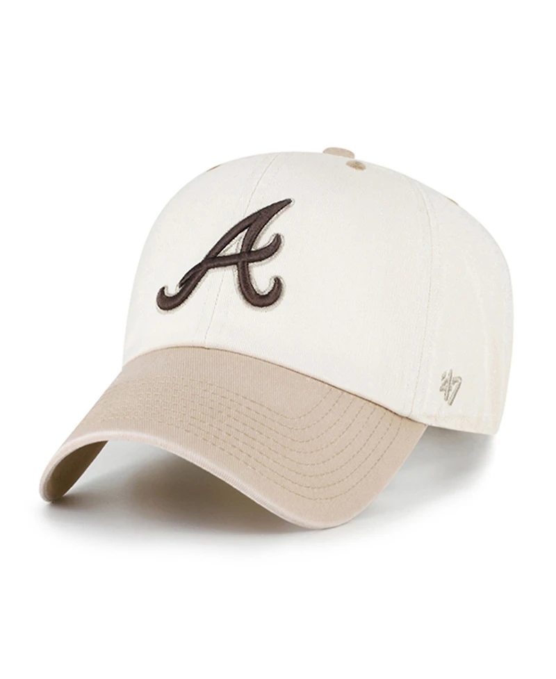 '47 Brand Men's Natural/Tan Atlanta Braves Neutral Terrain Clean Up Adjustable Hat