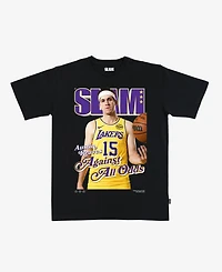 Slam Men's and Women's Austin Reaves Black Los Angeles Lakers Cover T-Shirt
