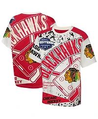 Outerstuff Big Boys and Girls Cream Chicago Blackhawks Top Player T-Shirt