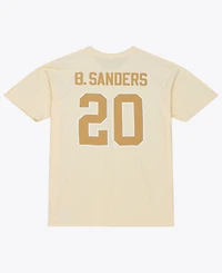 Mitchell & Ness Men's Barry Sanders Cream Detroit Lions Sandman Name Number T-Shirt
