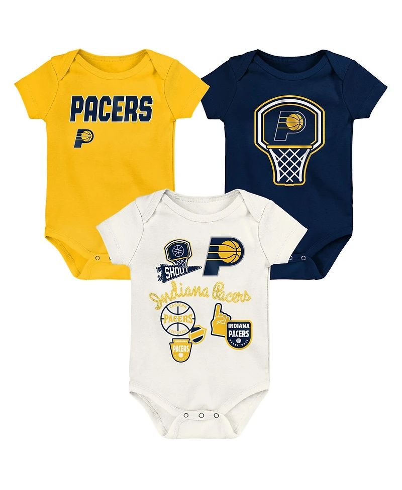 Outerstuff Baby Boys and Girls 3-Pack Indiana Pacers Littlest Player Bodysuit Set