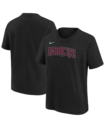 Nike Big Boys and Girls Black Arizona Diamondbacks Wordmark T-Shirt