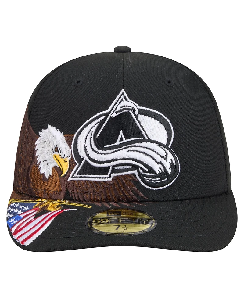 New Era Men's Black Colorado Avalanche Freedom Pre-Curved 59FIFTY Fitted Hat