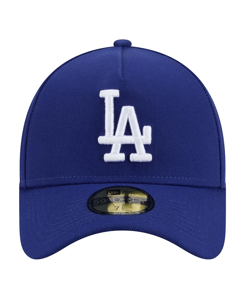 New Era Men's Royal Los Angeles Dodgers A-Frame 59FORTY Fitted Hat