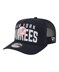 New Era Big Boys and Girls Navy New York Yankees Logo Fade A-Frame 9FIFTY Snapback Hat