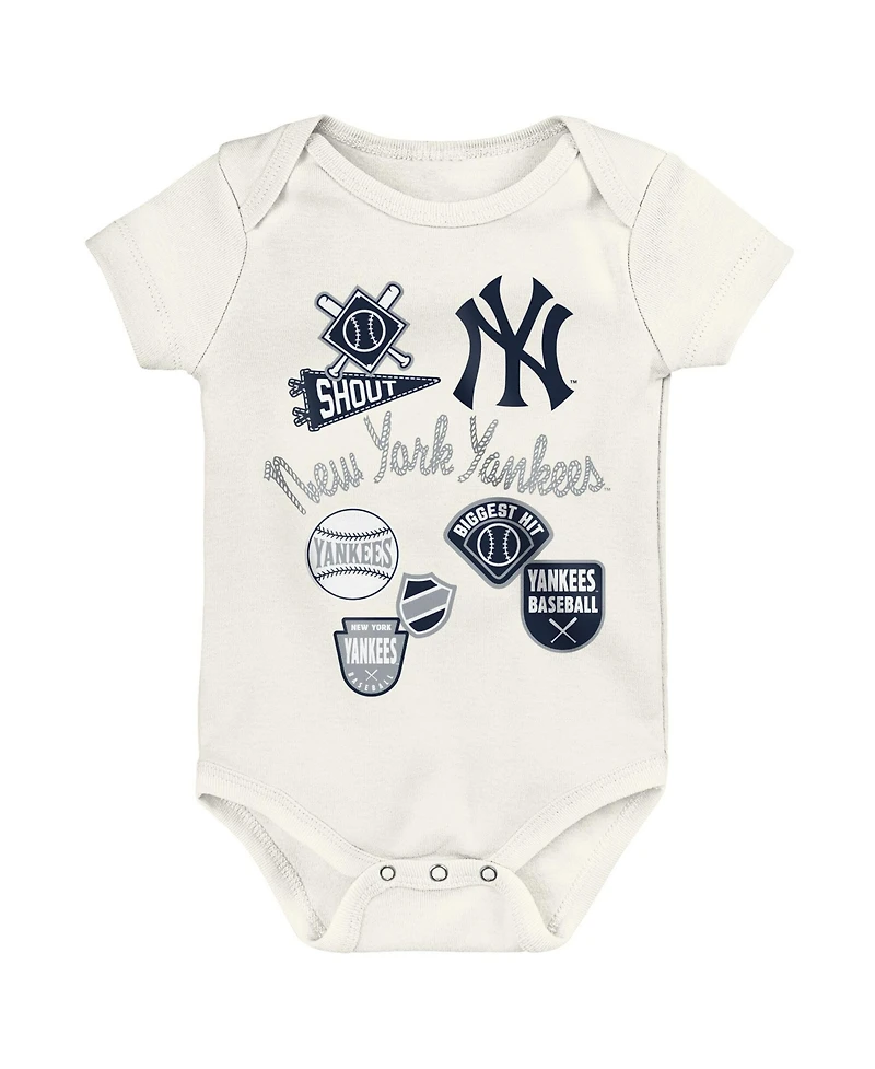 Outerstuff Baby Boys and Girls 3-Piece New York Yankees Home Plate Creeper Set