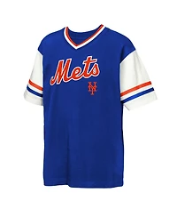 Outerstuff Big Boys and Girls Royal New York Mets League Base Runner Ringer T-Shirt