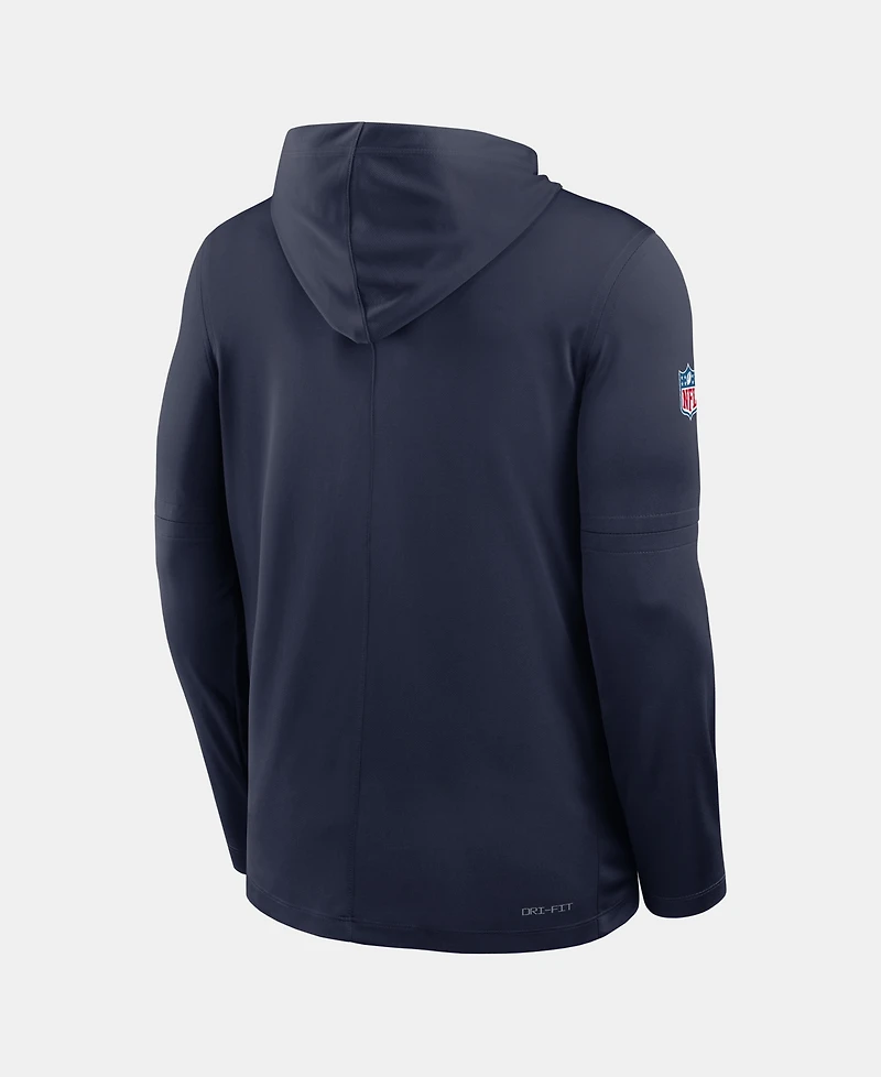 Nike Men's Navy New York Giants Sideline Dri-fit Long Sleeve Hooded T-Shirt