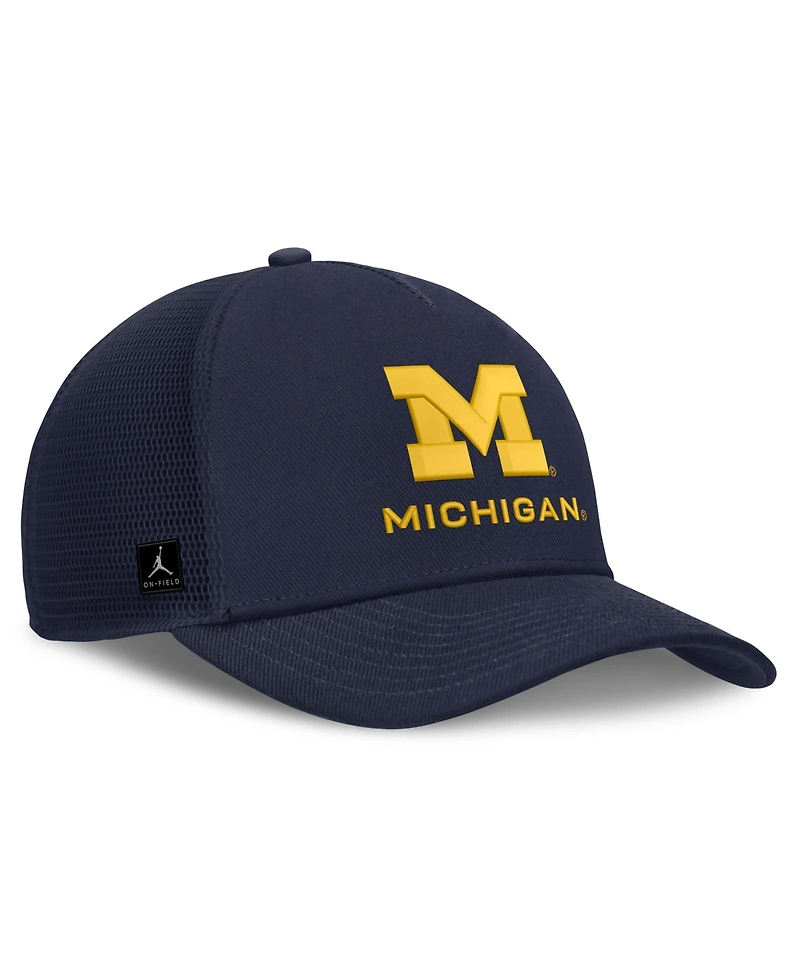 Jordan Men's and Women's Navy Michigan Wolverines 2026 On-Field Gameday Trucker Hat
