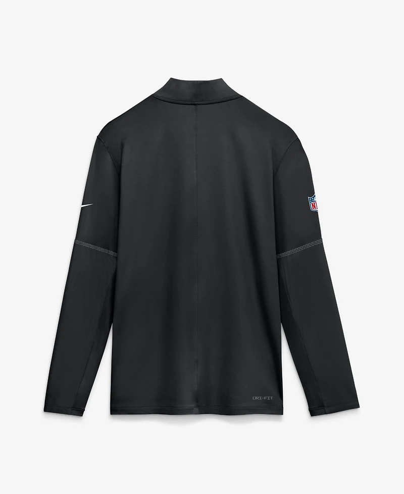 Nike Men's Black Las Vegas Raiders Sideline Dri-fit Half-Zip Pullover Sweatshirt