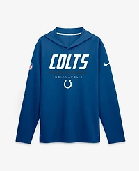 Nike Men's Royal Indianapolis Colts Sideline Lightweight Long Sleeve Hooded Dri-fit T-Shirt