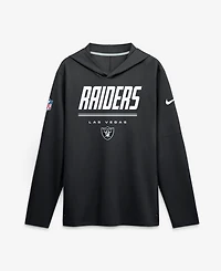 Nike Men's Black Las Vegas Raiders Sideline Lightweight Long Sleeve Hooded Dri-fit T-Shirt