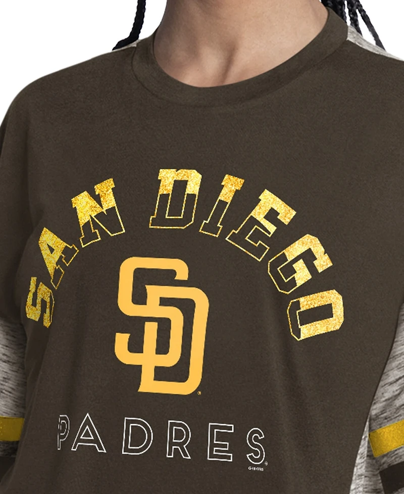 G-iii 4Her by Carl Banks Women's Brown San Diego Padres Off-Season Oversized Top