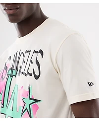 New Era Men's Cream Los Angeles Dodgers Lifestyle Punk Core T-Shirt