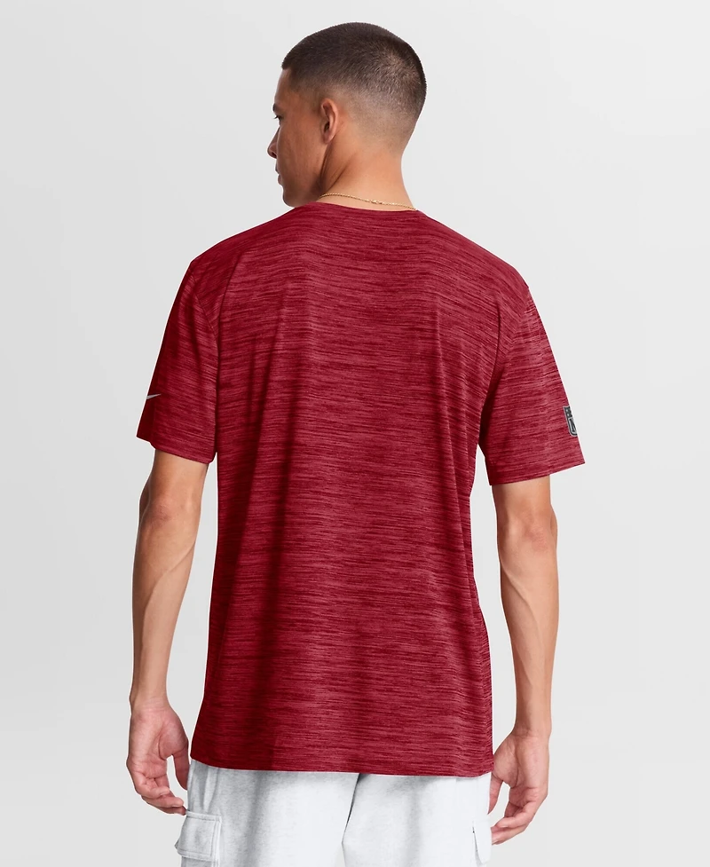 Nike Men's Cardinal Arizona Cardinals Sideline Double Covered Dri-fit Velocity T-Shirt
