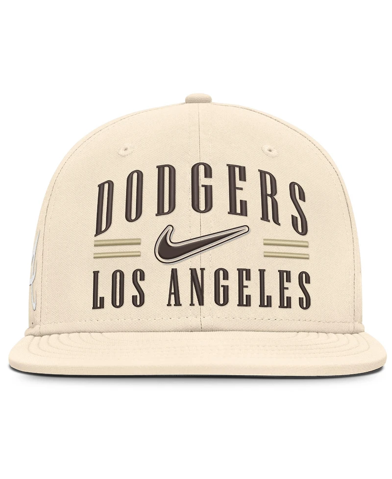 Nike Men's Natural Los Angeles Dodgers True Dri-fit AeroBill Fitted Hat