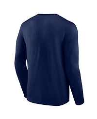 Logo Athletic Men's Navy Milwaukee Brewers Heart Soul Long Sleeve T-Shirt