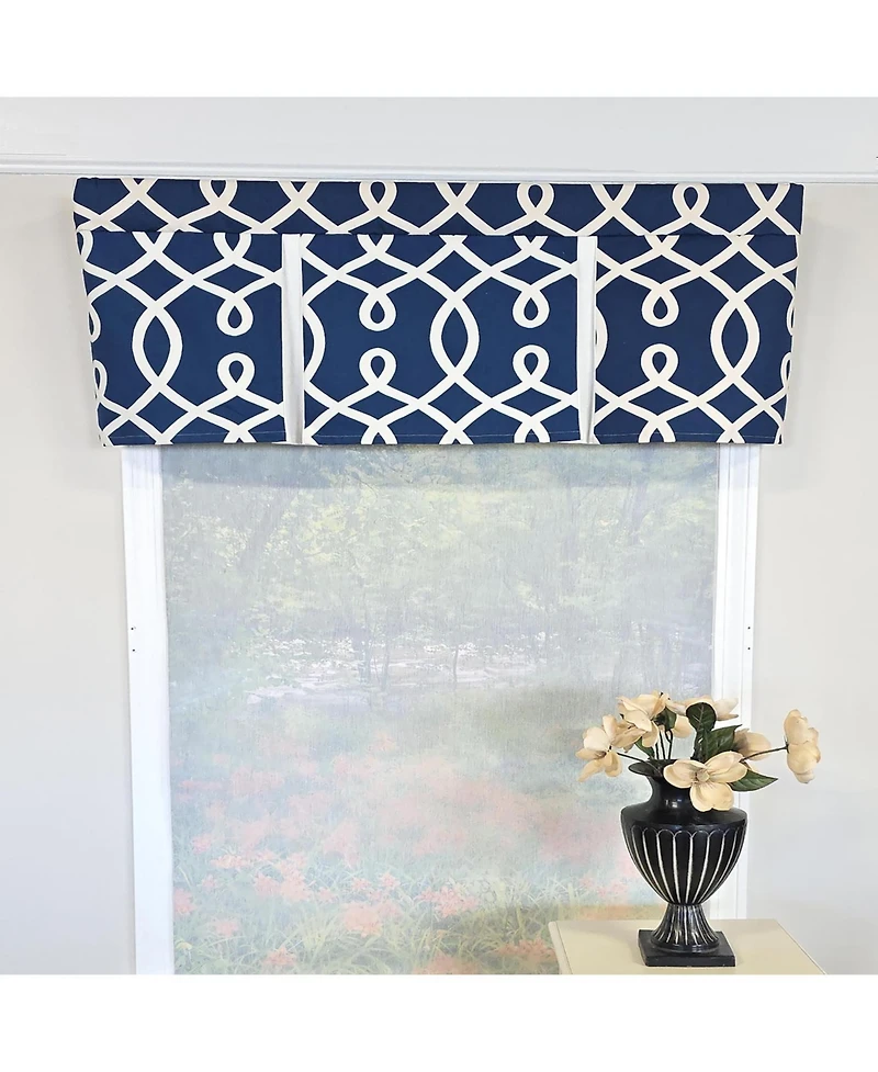 Rlf Home Oblique Pleated Window Valance 100% Cotton Rod Pocket