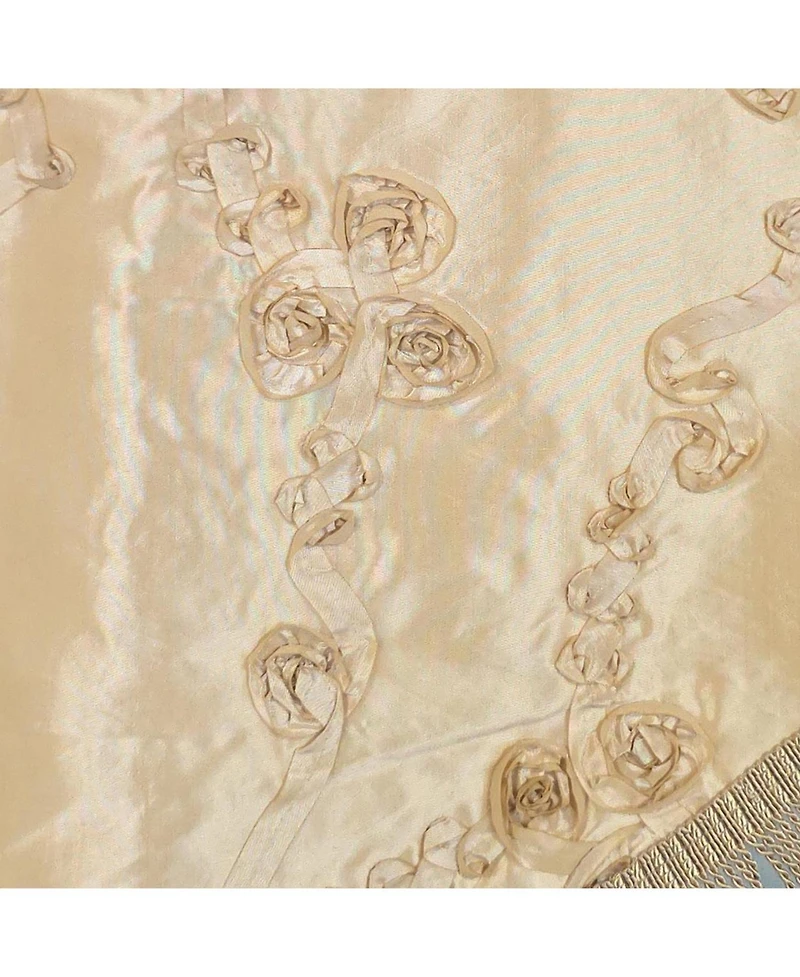 Rlf Home Ribbons Trimmed Cornice Window Valance 100% Cotton Lined Rod Pocket