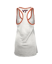 Pressbox Women's White/Orange Virginia Tech Hokies Tracy Racerback Burnout Tank Top