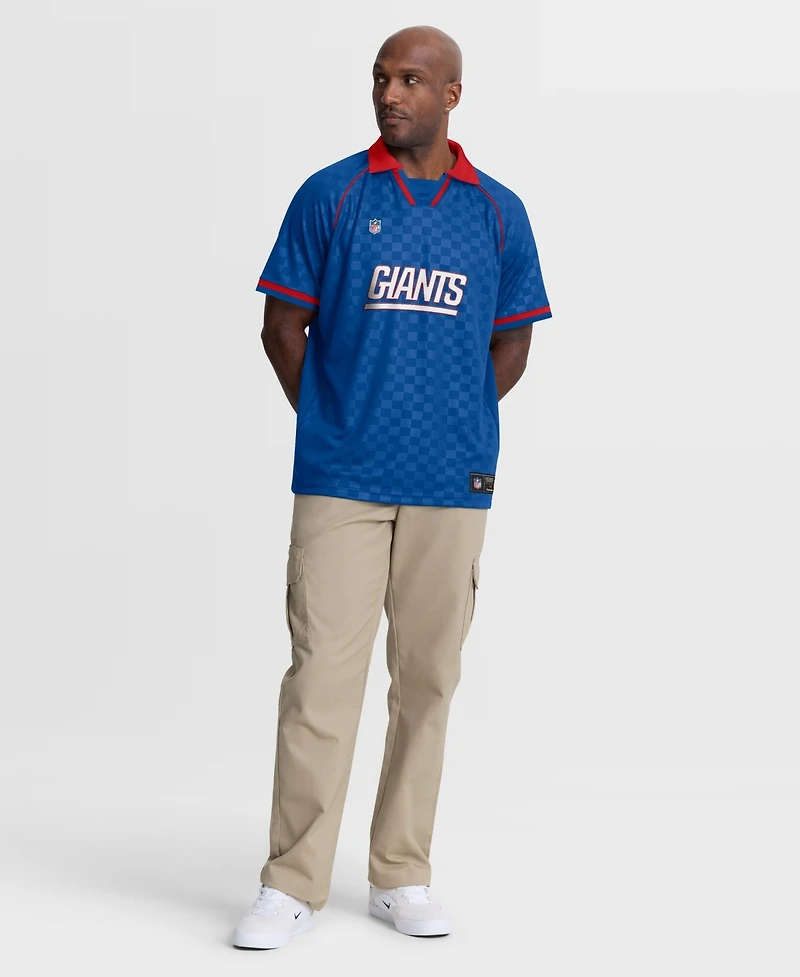 Fanatics Men's Royal/Red New York Giants Homerun Raglan V-Neck Polo Shirt