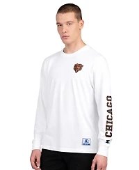 Starter Men's Navy/White Chicago Bears Short Sleeve Long T-Shirt