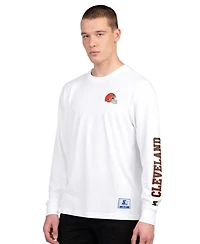 Starter Men's Brown/White Cleveland Browns Short Sleeve Long T-Shirt