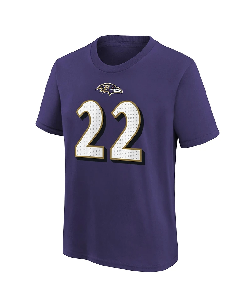 Nike Big Boys and Girls Derrick Henry Purple Baltimore Ravens Player Name Number T-Shirt