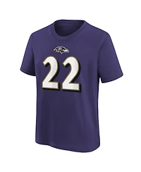 Nike Big Boys and Girls Derrick Henry Purple Baltimore Ravens Player Name Number T-Shirt